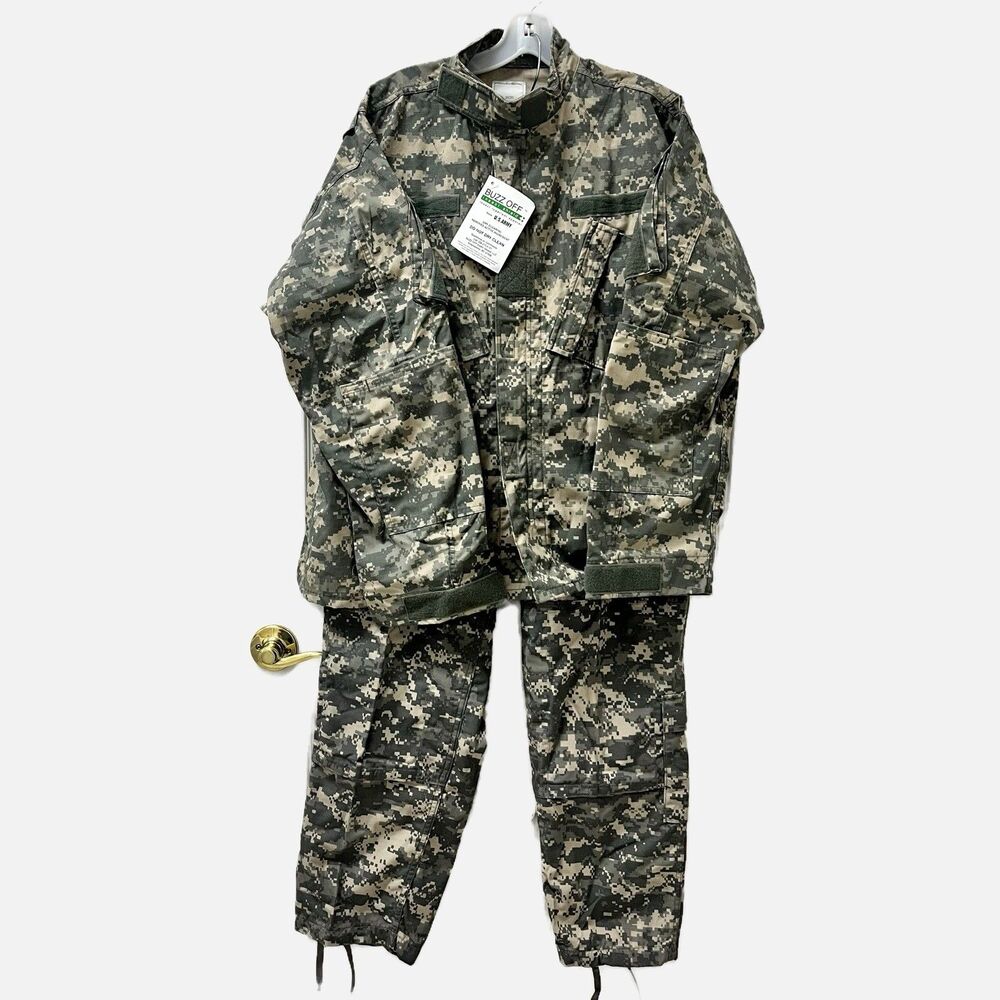 U.S. Army ACU Insect Shield Combat Uniform Set Lg. Short Jacket/ Medium Pant NWT
